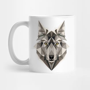 Geometric Wolf Wild Dog Animal Lover Geometry Art Gift Mug